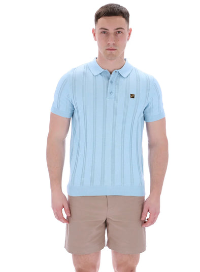 FILA KENNEDY TEXTURED STRIPE KNIT POLO