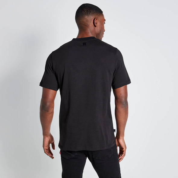 11 DEGREES FLOCK PRINT GRAPHIC T-SHIRT