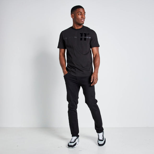 11 DEGREES FLOCK PRINT GRAPHIC T-SHIRT