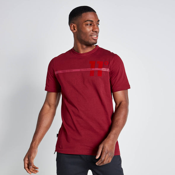 11 DEGREES FLOCK PRINT GRAPHIC T-SHIRT