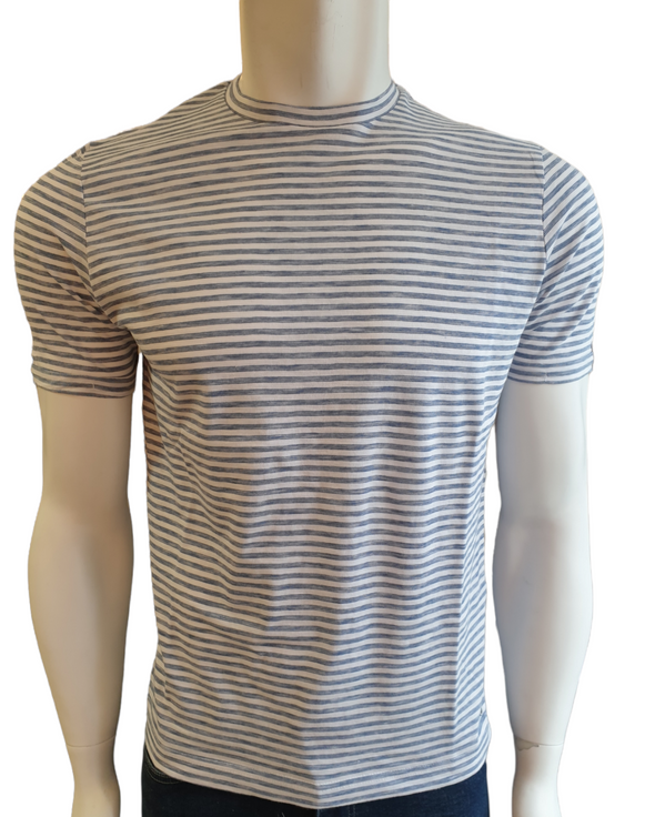 MARKUP T-SHIRT BLUE WHITE STRIPE