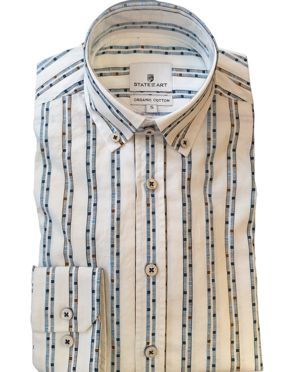 STATE OF ART PRINTED POPLIN SHIRT