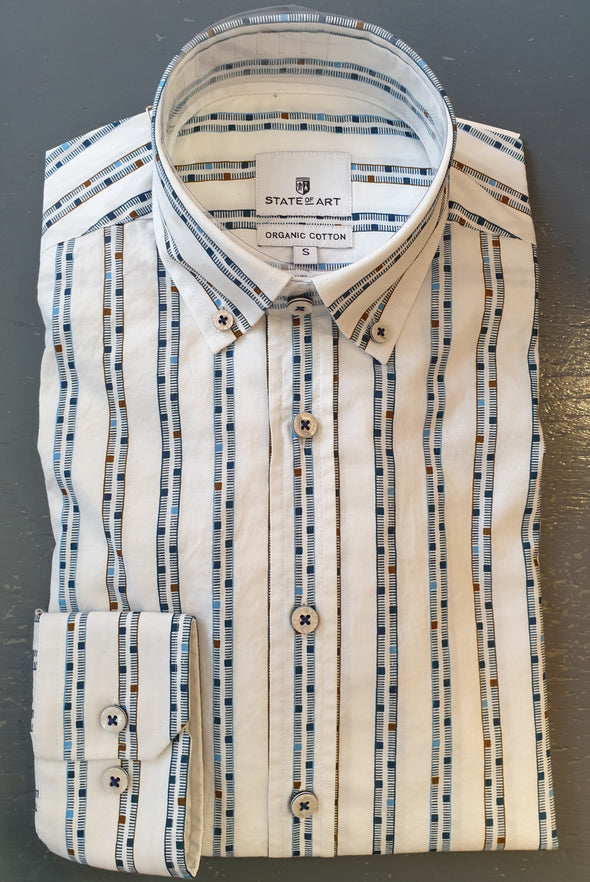 STATE OF ART PRINTED POPLIN SHIRT