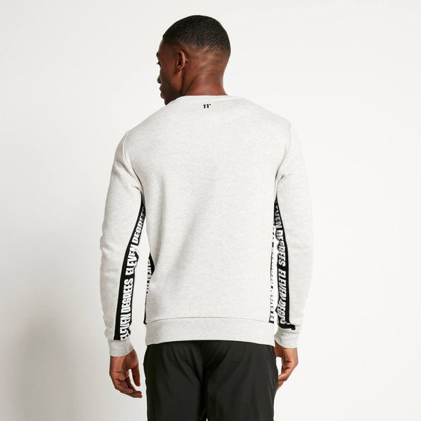 11 DEGREES TEXT PANEL CUT&SEW SWEATSHIRT
