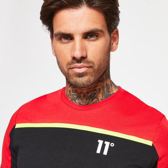 11 DEGREES CUT & SEW STRIPE T-SHIRT