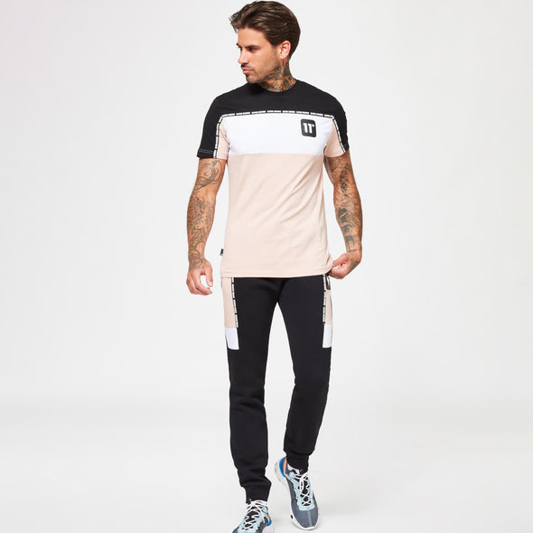 11 DEGREES COLOUR BLOCK TAPED T-SHIRT
